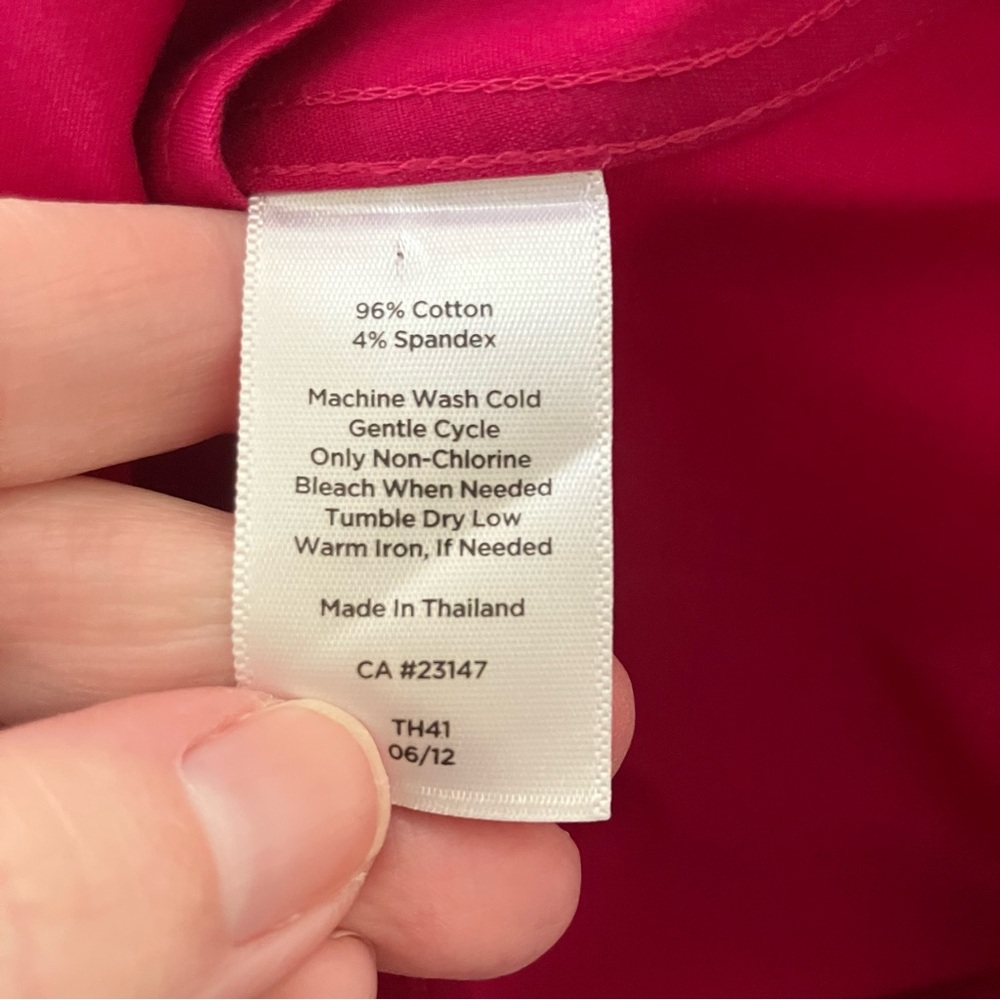 Talbots Wrinkle Resistant Raspberry Blouse Size 14 - Picture 9 of 11